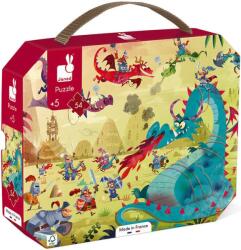 Janod Puzzle in valiza pentru copii Janod - Dragoni, 54 piese (J02615) Puzzle