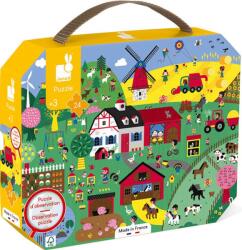 Janod Puzzle de observatie pentru copii Janod - Ferma, 24 piese (J02645) Puzzle