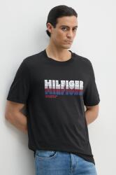 Tommy Hilfiger tricou din bumbac barbati, culoarea negru, cu imprimeu, MW0MW34377 PPYH-TSM2WP_99X