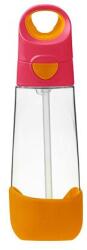 b.box Sticla de baut cu paie 600 ml - roz/portocaliu (221)