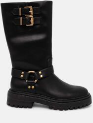 Twinset csizma fekete, női, lapos talpú, 242TCP076 - fekete Női 36
