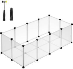 SONGMICS Ketrec háziállatoknak műanyag átlátszó elemekkel, fehér 125 x 63 x 42 cm (LPC001W01)