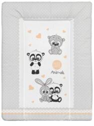  Kis pufi puha softy pelenkázó lap 50 x 70 cm - Cuki állatok szürke