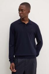 APC A. P. C. gyapjú pulóver polo jacob logo könnyű, férfi, sötétkék, WVAWM. H23324 - sötétkék XL
