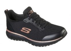 Skechers 77222EC SQUAD SR női munkacipő, fekete/arany (77222EC)