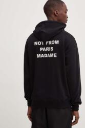 Drôle de Monsieur pamut melegítőfelső Le Hoodie Slogan fekete, férfi, nyomott mintás, kapucnis, PERM-HO162-CO127-BL - fekete L