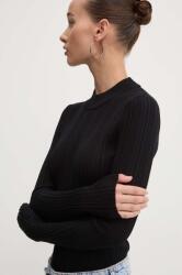 HUGO BOSS pulóver könnyű, női, fekete, félgarbó nyakú, 50518311 - fekete L