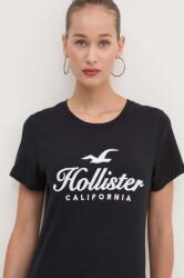 Hollister Co Hollister Co. pamut póló női, fekete, KI357-3284 - fekete XS