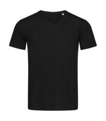 Stedman Férfi rövid ujjú póló Stedman Ben V-Neck 2XL, Opál fekete