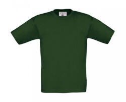 B&C Collection Gyerek rövid ujjú póló B and C Exact 150/kids T-Shirt 5/6 (110/116), Sötétzöld