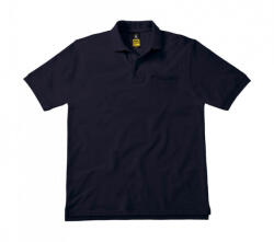 B and C Uniszex rövid ujjú galléros póló munkaruha B and C Energy Pro Workwear Pocket Polo L, Sötétkék (navy)