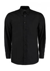 Kustom Kit Férfi hosszú ujjú Ing Kustom Kit Tailored Fit Business Shirt M, Fekete