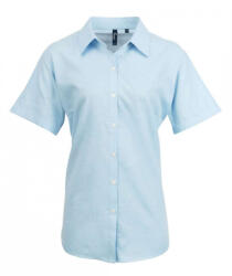 Premier Női Premier PR336 Women'S Short Sleeve Signature Oxford Blouse -XL, Light Blue