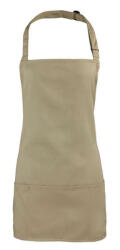 Premier Uniszex, női, férfi kötény, szakács, pincér Premier PR159 Colours Collection’ 2 In 1 Apron -Egy méret, Khaki