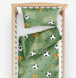 Goldea gyermek pamut ágyneműhuzat kiságyba - futballvilág 100 x 135 és 40 x 60 cm