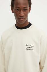 Drôle de Monsieur pamut melegítőfelső bézs, férfi, nyomott mintás, PERM. SW149. CO127 Le Sweatshirt Slogan - bézs XL