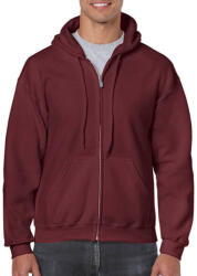 Gildan Férfi Pulóver Kapucnis Hosszú ujjú Gildan Heavy Blend Adult Full Zip Hooded Sweat - M, Maroon