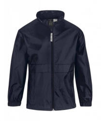 B and C Gyerek kapucnis széldzseki B & C Sirocco/kids Windbreaker -7/8 (122/128), Sötétkék (navy)