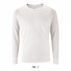 SOL'S Férfi póló SOL'S SO02071 Sol'S Sporty Lsl Men - Long-Sleeve Sports T-Shirt -M, White