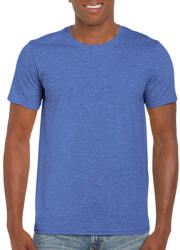 Gildan Férfi póló Rövid ujjú Gildan Softstyle Ring Spun T-Shirt - L, Heather királykék