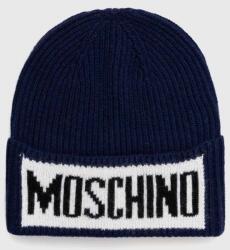 Moschino gyapjú sapka vastag, fekete, gyapjú - sötétkék Univerzális méret
