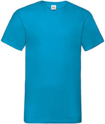 Fruit of the Loom Férfi póló Rövid ujjú Fruit of the Loom Valueweight V-Neck-Tee - S, Azur kék