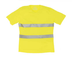Yoko Uniszex rövid ujjú póló munkaruha Yoko Fluo Super Light V-Neck T-Shirt M, Fluo Sárga