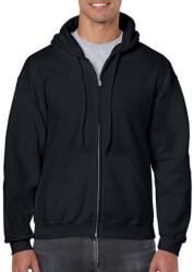 Gildan Férfi Pulóver Kapucnis Hosszú ujjú Gildan Heavy Blend Adult Full Zip Hooded Sweat - 3XL, Fekete