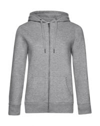 B&C Collection Női kapucnis hosszú ujjú pulóver B and C QUEEN Zipped Hooded /women L, Heather szürke