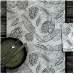 Mapelor Textilhatású "Drylace" asztali futó 40 cm x 48 m - Amazonia zöld