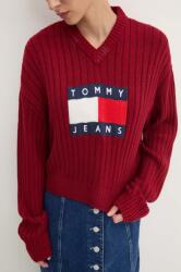 Tommy Hilfiger pulóver könnyű, női, bordó, DW0DW18528 - burgundia M