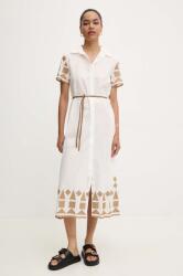 ANSWEAR pamut ruha fehér, midi, harang alakú - fehér M/L - answear - 40 990 Ft