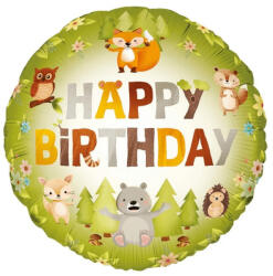 Balloons4party Balon folie Happy Birthday animale padure 45 cm