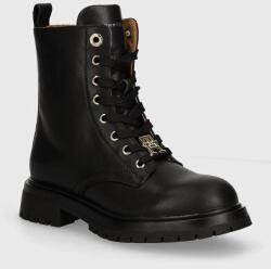 Tommy Hilfiger gyerek bokacsizma bőrből fekete, T3A5-33568 - fekete 30