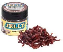 Benzar Mix Momeli artificiale BENZAR MIX Jelly Baits Baby Worm Maro Rosu, 20buc/borcan (79475082)