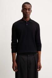 APC A. P. C. gyapjú pulóver polo jacob logo könnyű, férfi, fekete, WVAWM. H23324 - fekete S