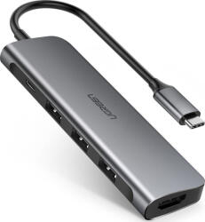 UGREEN CM136 USB-C Stație de andocare cu HDMI 4K PD Argintiu (50209)
