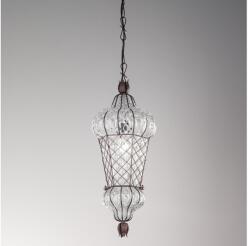SIRU Lustră pe lanț SIRU BABÀ 1xE27/60W/230V d. 30 cm transparent/maro sticlă venețiană (SU0041)