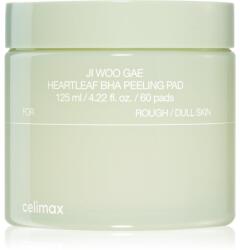 Celimax Ji Woo Gae Heartleaf BHA Peeling Pad hámlasztó kendők nyugtató hatással 60 db