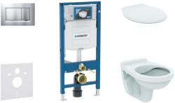 Geberit Duofix - Set de instalare încastrată, vas de toaletă Alpha cu capac, clapetă Sigma30, crom mat/crom 111.300. 00.5 NR7 (111.300.00.5 NR7)