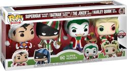 Funko Figurină Pop! DC Comics Christmas 58577 - Superman in Holiday Sweater, Batman as Ebenezer Scrooge, The Joker as Santa, Harley Quinn with Helper (58577) Figurina