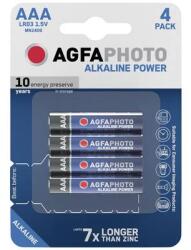 AgfaPhoto Mikroelem AAA, alkáli mangán, 1, 5V, 4 db, Agfa LR03, AAA, LR3, AM4M8A, AM4, S