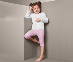 Tchibo 5 kislány 3/4-es leggings szettben, mintás 2x melírozott szürke, 1x rózsaszín, nyomott mintás, 1x bézs, nyomott mintás, 1x kék 50/56