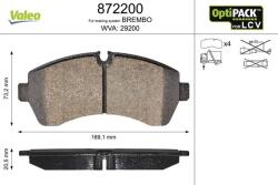 VALEO fékbetétkészlet, tárcsafék VALEO 872200 (872200)