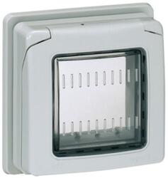 Legrand P17 Tempra beépíthető adapter 2-modulos szürke vízszintes IP55 műanyag átlátszó csapfedéllel LEGRAND (053948)