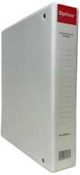 Optima Caiet mecanic cu buzunar, plastifiat PP, 4 inele in "D", 16 mm, cotor 25mm, Optima - alb (OP-500980701) - birotica-asp