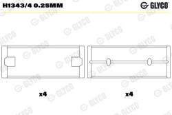 GLYCO főtengelycsapágy GLYCO H1343/4 0.25mm