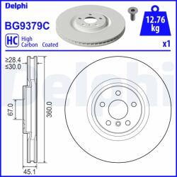 DELPHI Disc frana DELPHI BG9379C - centralcar