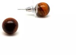 R. M. ékszer Fülbevaló golyó tigrisszem 10mm (087649)