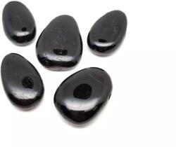 R. M. ékszer Átfúrt Turmalin fekete csepp medál (020558)